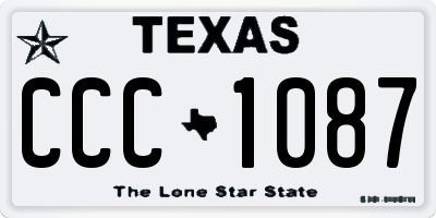 TX license plate CCC1087