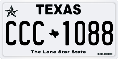 TX license plate CCC1088