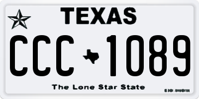 TX license plate CCC1089