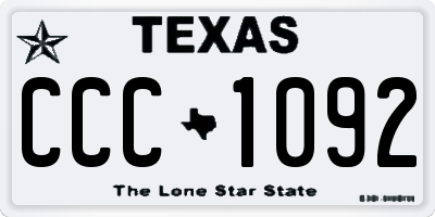 TX license plate CCC1092
