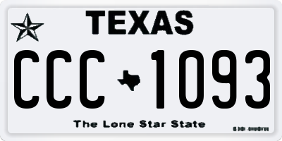 TX license plate CCC1093
