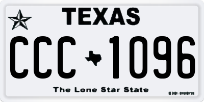 TX license plate CCC1096