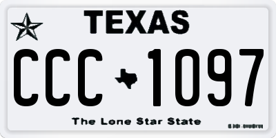 TX license plate CCC1097