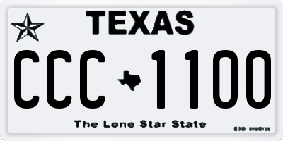 TX license plate CCC1100