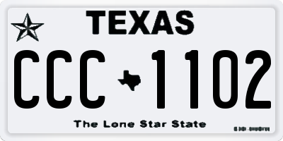 TX license plate CCC1102