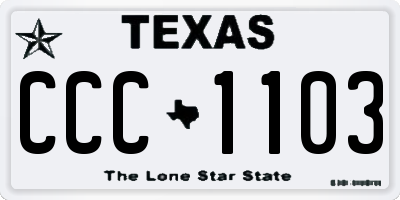 TX license plate CCC1103