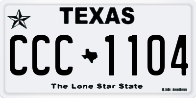 TX license plate CCC1104