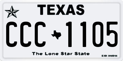 TX license plate CCC1105