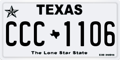 TX license plate CCC1106