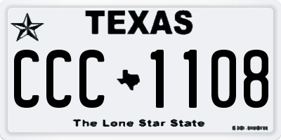 TX license plate CCC1108