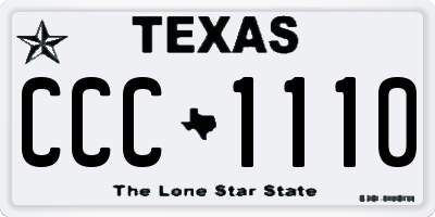 TX license plate CCC1110