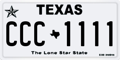 TX license plate CCC1111