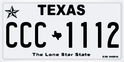 TX license plate CCC1112
