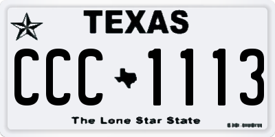TX license plate CCC1113