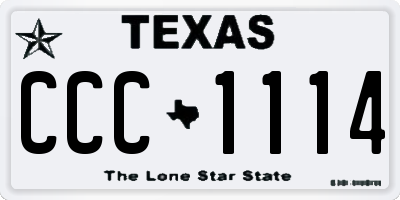 TX license plate CCC1114