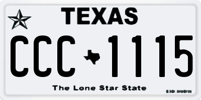 TX license plate CCC1115
