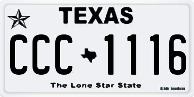 TX license plate CCC1116