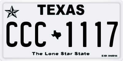 TX license plate CCC1117