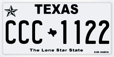 TX license plate CCC1122