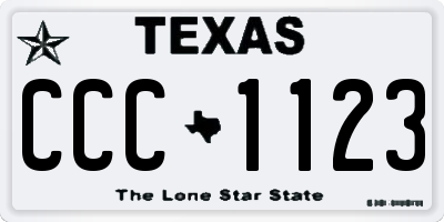 TX license plate CCC1123