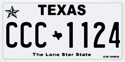 TX license plate CCC1124