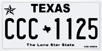 TX license plate CCC1125