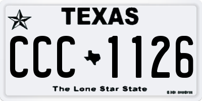 TX license plate CCC1126