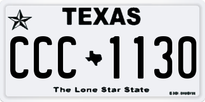 TX license plate CCC1130