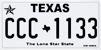 TX license plate CCC1133
