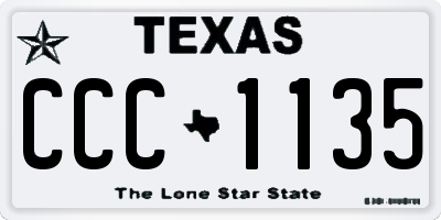 TX license plate CCC1135