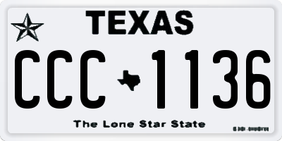 TX license plate CCC1136