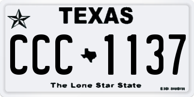TX license plate CCC1137