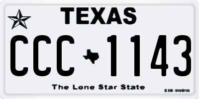 TX license plate CCC1143