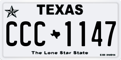 TX license plate CCC1147