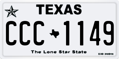TX license plate CCC1149