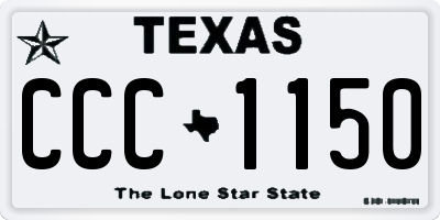 TX license plate CCC1150