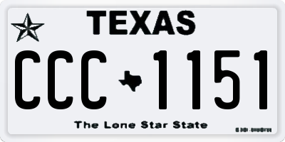 TX license plate CCC1151