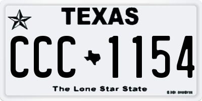 TX license plate CCC1154