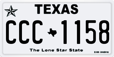 TX license plate CCC1158
