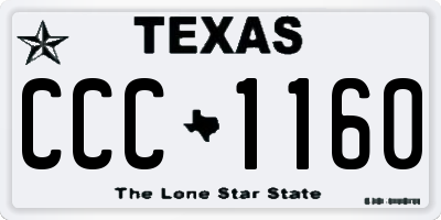 TX license plate CCC1160