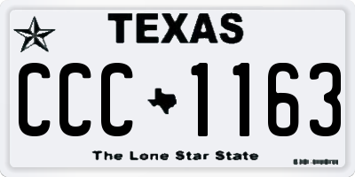 TX license plate CCC1163