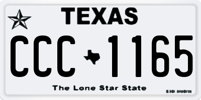 TX license plate CCC1165