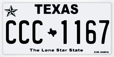 TX license plate CCC1167