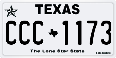 TX license plate CCC1173