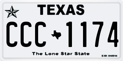 TX license plate CCC1174