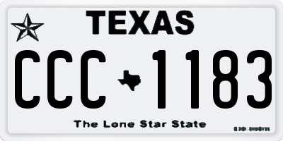 TX license plate CCC1183
