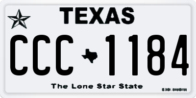 TX license plate CCC1184