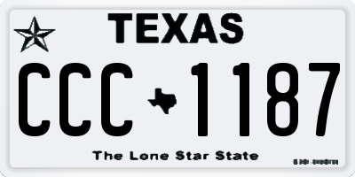 TX license plate CCC1187