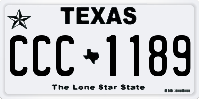 TX license plate CCC1189