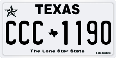 TX license plate CCC1190